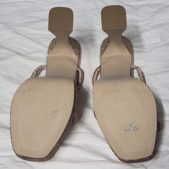 NEW Steve Madden Rose Gold Rhinestone Zayne Mules - Picture 4 of 7